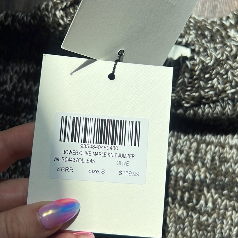 Dissh Bower Olive Marble Knit Jumper View 3